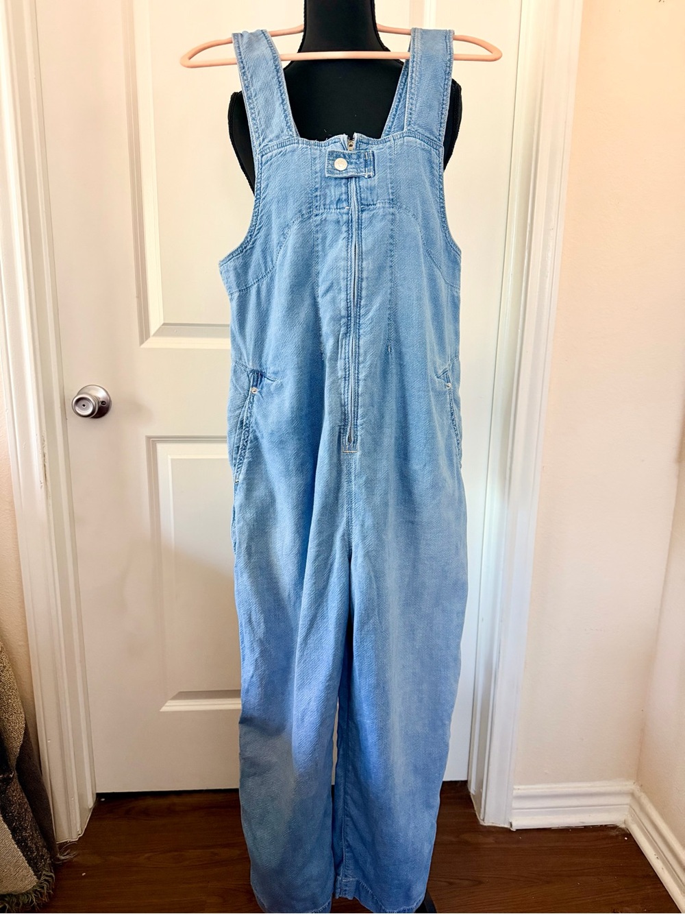 We The Free Light Blue Denim Overalls Jumpsuit